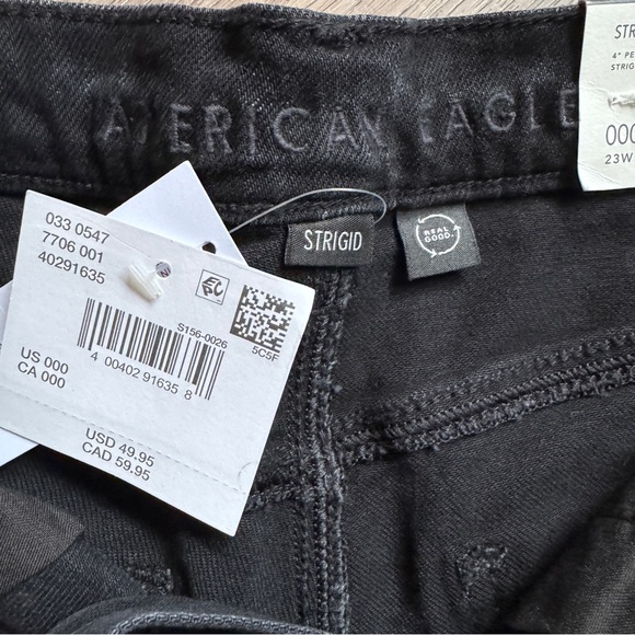 American Eagle Outfitters Black 4" Perfect Short - Size 000 / 23W - Brand New - Picture 6 of 10